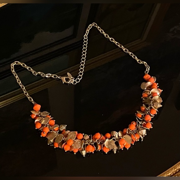 3 for $30 Vintage GoldTone Cluster Beaded Necklace Orange Gold Beads Signed VCLM - Picture 11 of 12